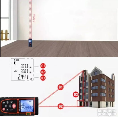 Laserski merac daljine sa libelom 40m