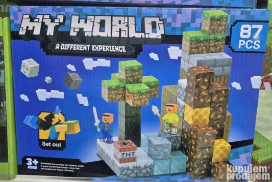 Magnetne kocke Novi Minecraft set 97 delova + 2 figurice