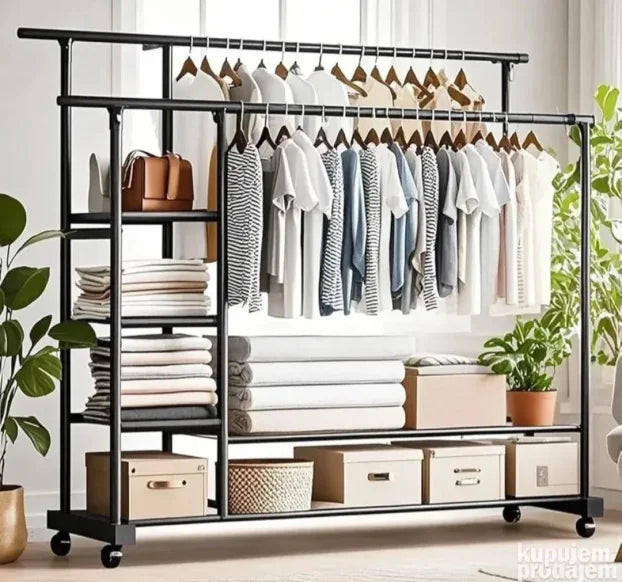 Dupli metalni stender za odecu