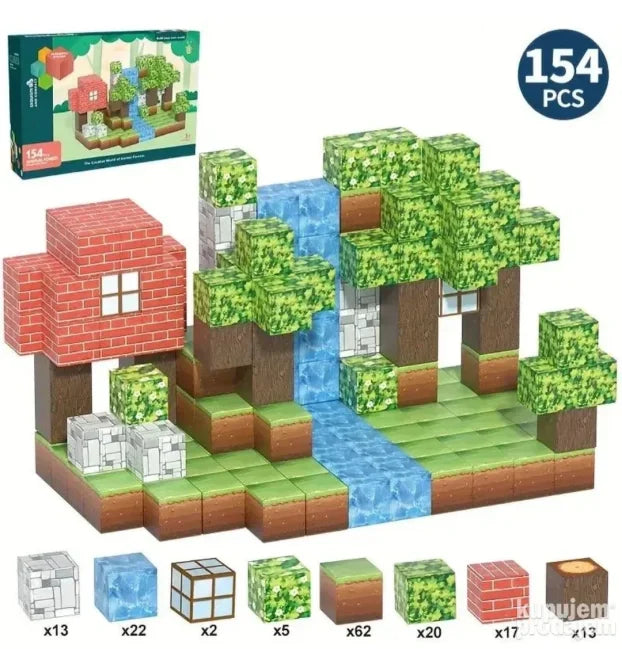Majnkraft magnetne kocke 154 delova Super blokovi za igru