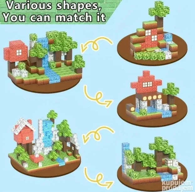 Majnkraft magnetne kocke 154 delova Super blokovi za igru